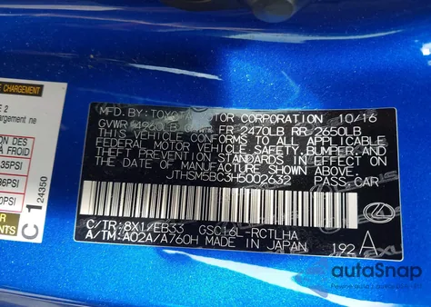 2017 Lexus Rc 300 z USA, uszkodzony, nr VIN JTHSM5BC3H5002632